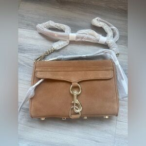Rebecca Minkoff Tan Leather Crossbody Bag with Gold Hardware